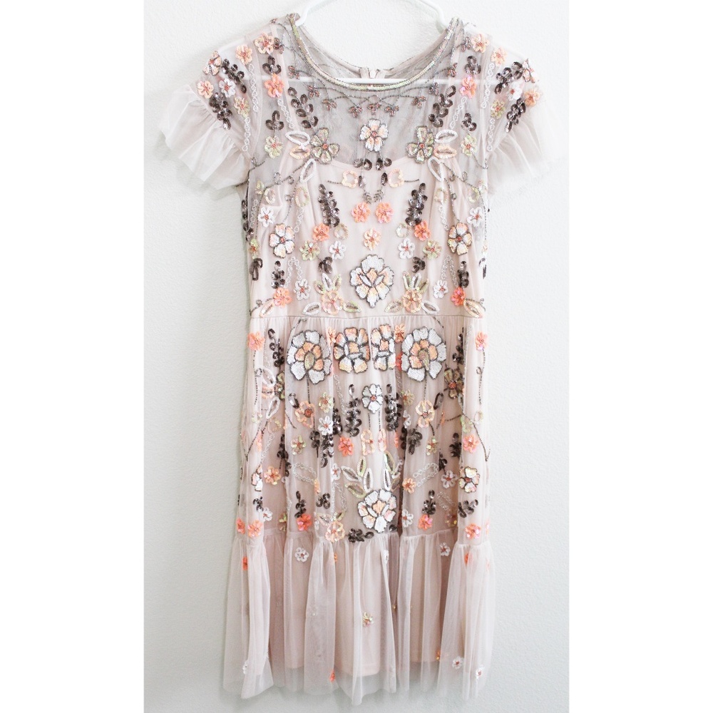 NWT Gianni Bini Penny floral beaded tulle dress
